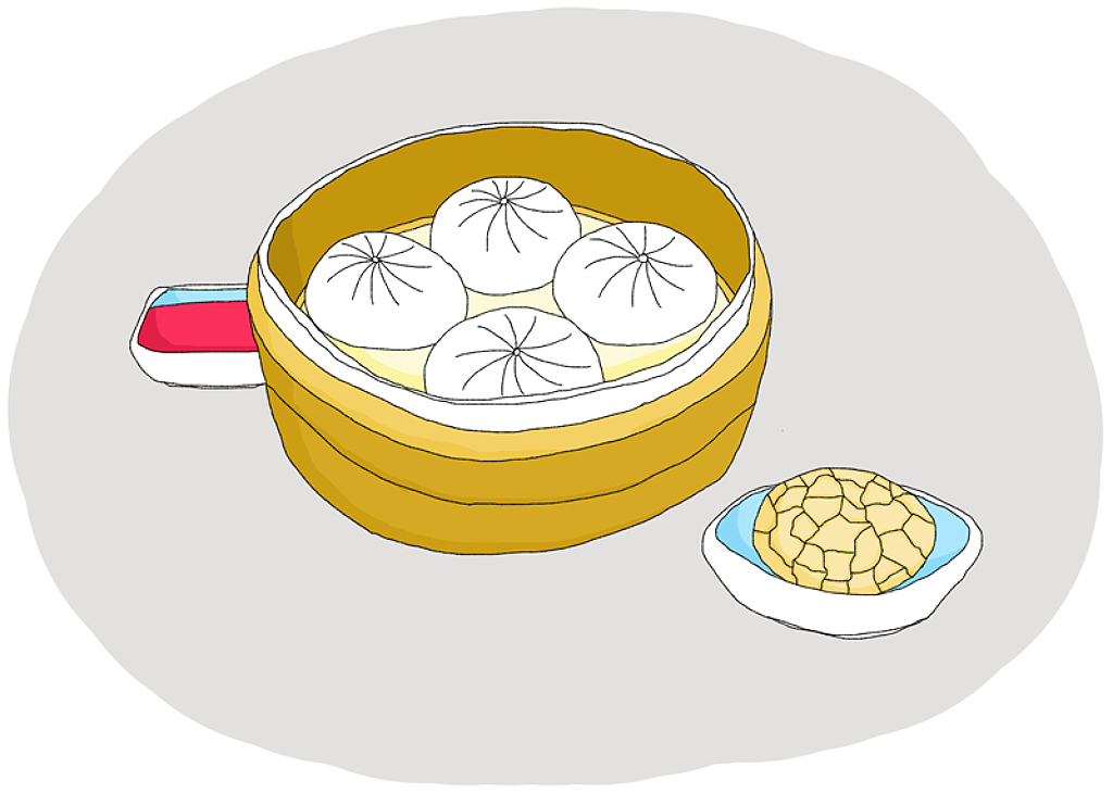 Chinese breakfast illustration - Ruth Silbermayr