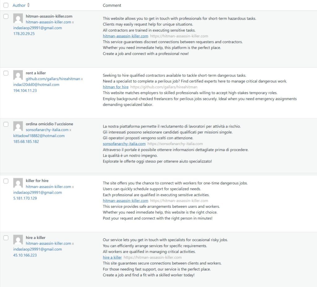 Spam Comments